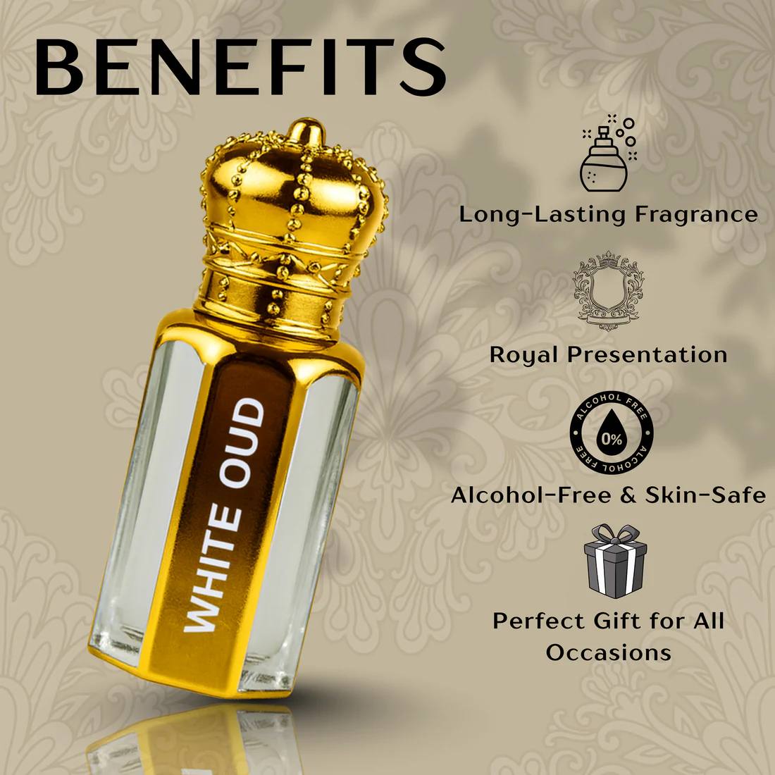 Original White Oud Attar - 15ML + 15 ML (PACK OF 2) (Ramzan Offer)