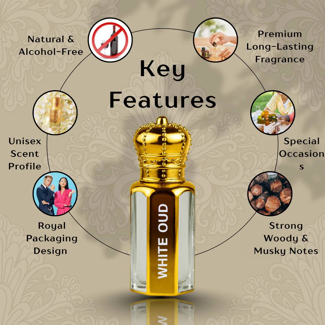 Original White Oud Attar - 15ML + 15 ML (PACK OF 2) (Ramzan Offer)