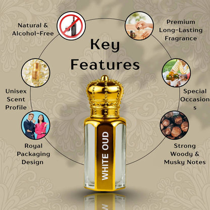 Original White Oud Attar - 15ML + 15 ML (PACK OF 2) (Ramzan Offer)