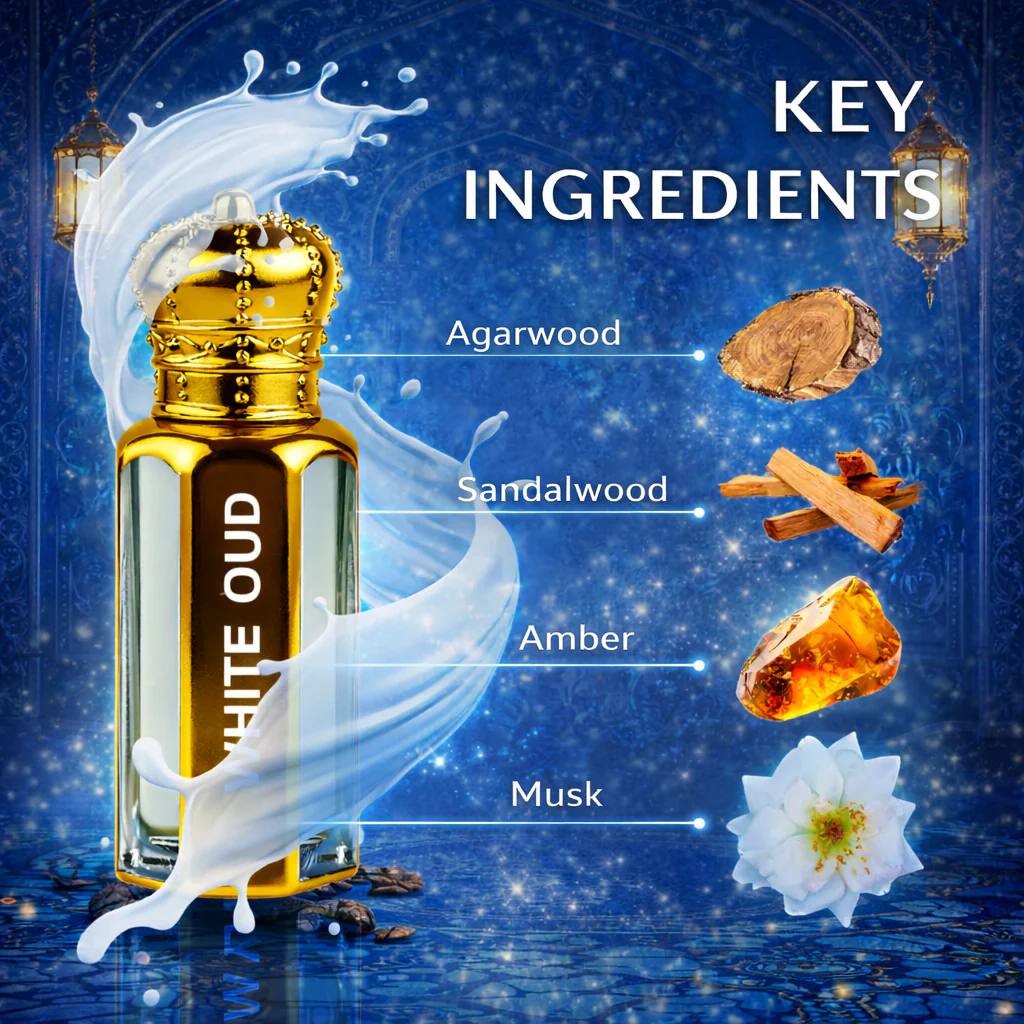 Original White Oud Attar - 15ML + 15 ML (PACK OF 2) (Ramzan Offer)